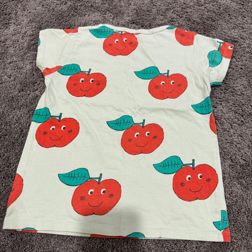 Nadadelazos Kids Apple Print Shirt - Red and Green - Picture 3 of 3